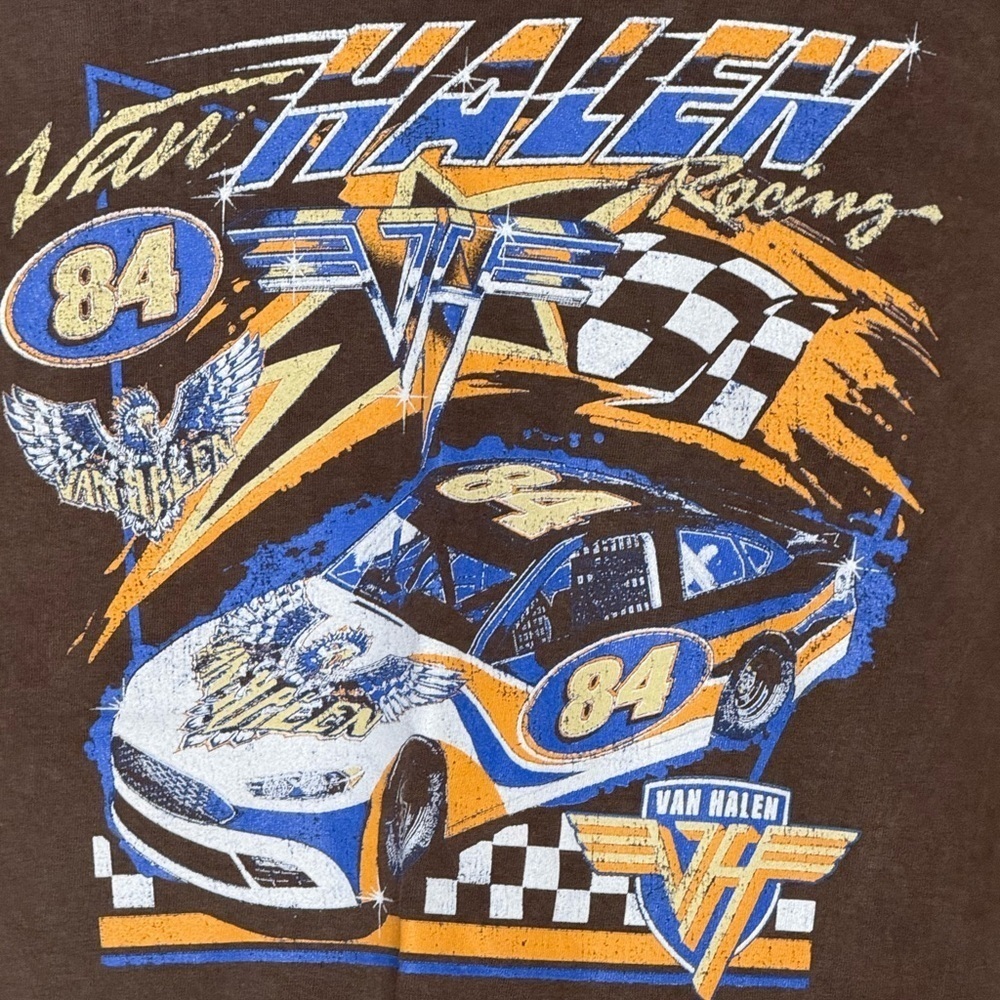 Van Halen 84 Race car Brown Graphic Tee T-shirt Unisex L - Picture 5 of 6